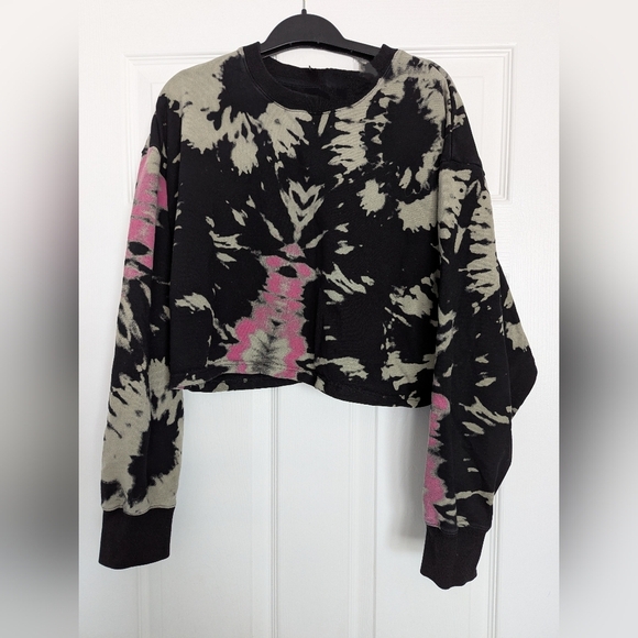 Noli Cropped Tie-Dyed Long-Sleeve Sweatshirt - Women's Size Small - Picture 1 of 7